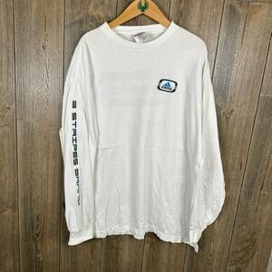 Adidas 3 Stripes Brand Vintage Y2K Long Sleeve T-Shirt Logo Graphic Tee XL